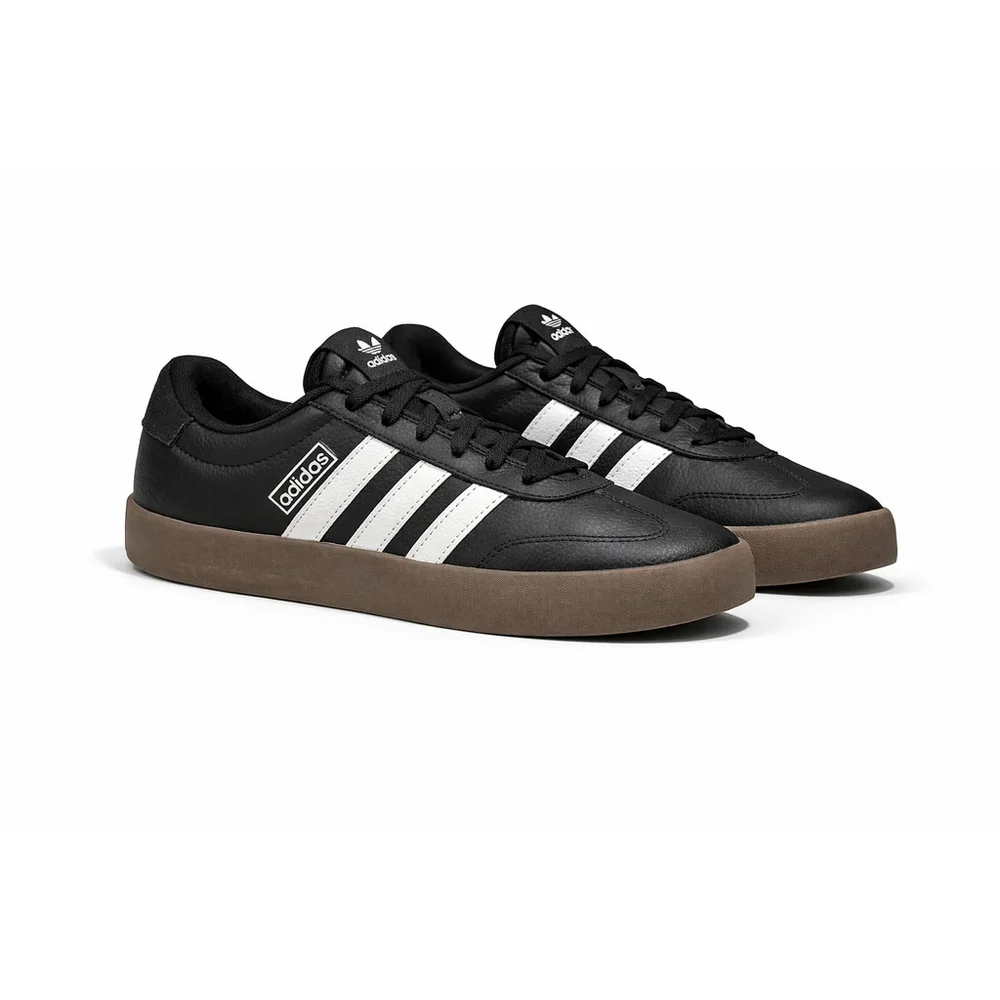 Adidas Men's VL Court 3.0 Core Black/Cloud White/Gum Sz 7 - Picture 1 of 9